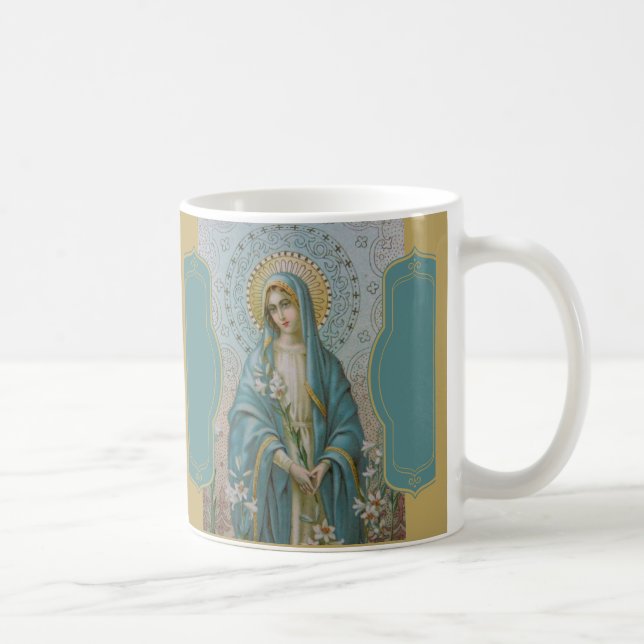 Mug VIERGE MARIE avenue MARIA avec des LIS (Droite)