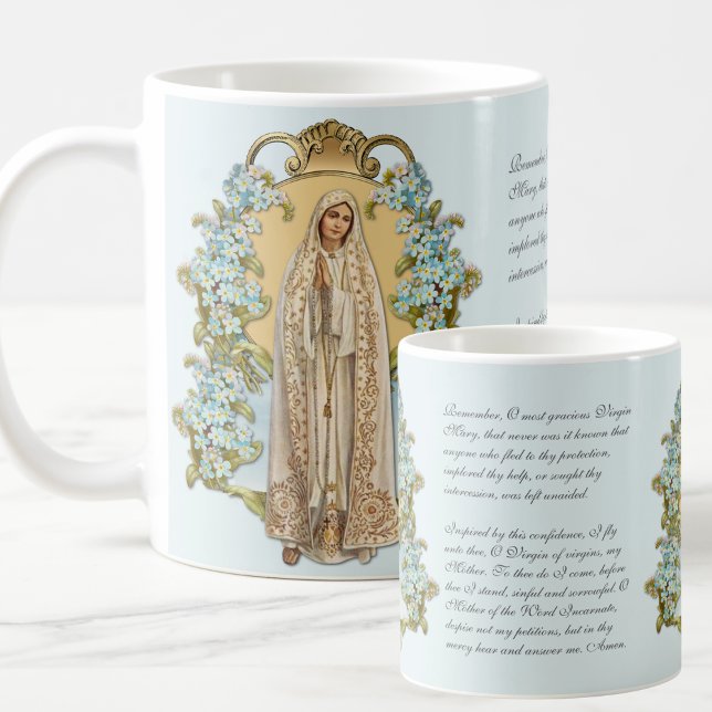 Mug Vierge Marie Florale Religieuse Dame De Fatima (Créateur téléchargé)