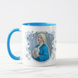 Mug Vierge religieuse Marie avec colombes catholique 