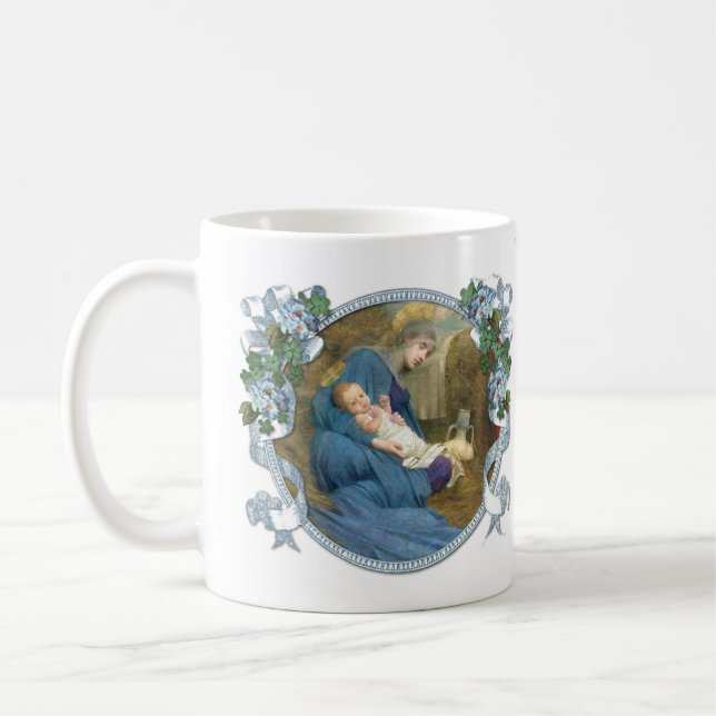 Mug Vierge religieuse Marie Dormir Bébé Jésus  (Gauche)