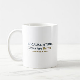 Mug Vies améliorées grâce à vous personnalisé