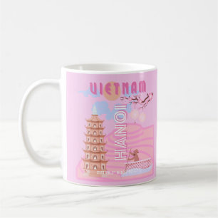 Mug Vietnam Travel Art, rose