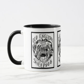 Mug Vieux griffonnage anglais de chien de chien de