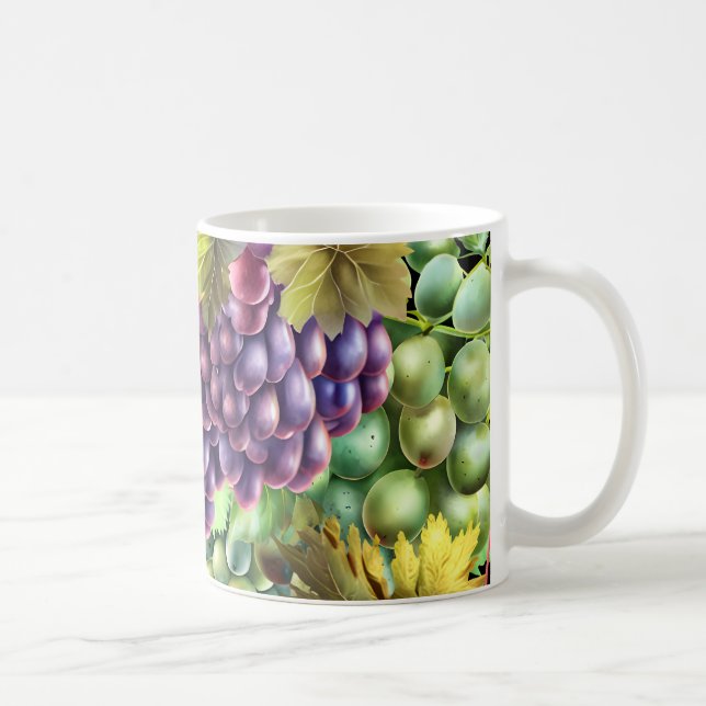 Mug Vignoble collage de raisin rouge vert grappes vign (Droite)