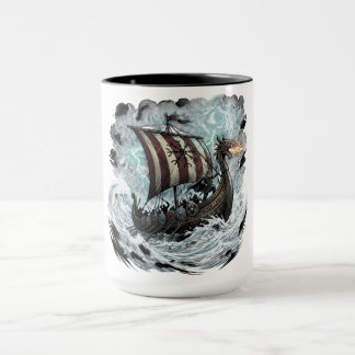 Mug Vikings sur bateau dragon