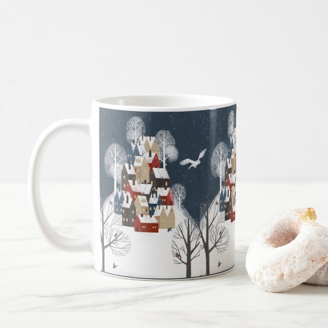 Mug Village De Campagne De La Neige (Avec donut)