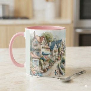 Mug Village de cottage côtier pastel Évasion