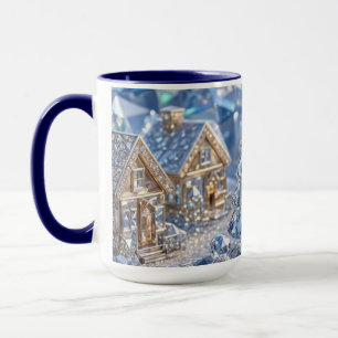 Mug Village de Noël en joyaux, arbre émeraude en crist