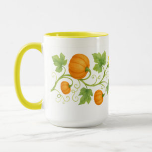 Mug Vin citrouille Avec Fleurs Frieze