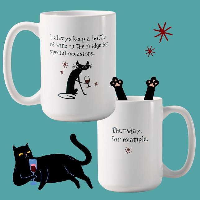 Mug Vin pour des occasions spéciales Drôle Chat (Créateur téléchargé)