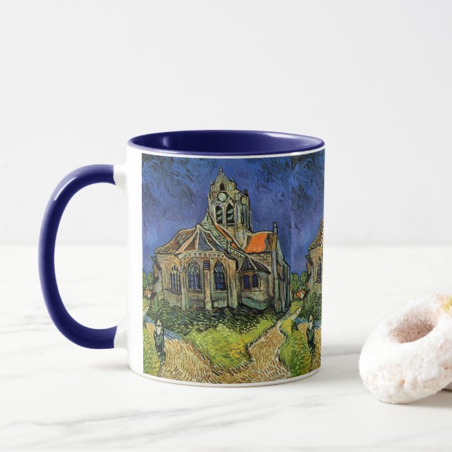 Mug Vincent van Gogh - L'église d'Auvers (Avec donut)