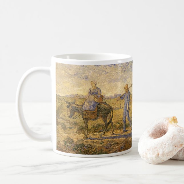 Mug Vincent van Gogh - Un couple paysan va au travail (Avec donut)