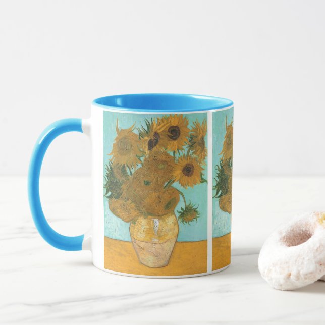 Mug Vincent van Gogh - Vase avec douze tournesols (Avec donut)