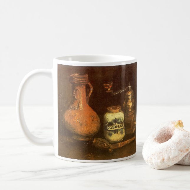 Mug Vincent van Gogh - Vie morte avec moulin à café (Avec donut)