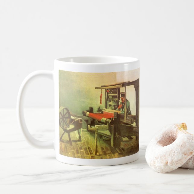 Mug Vincent van Gogh Weaver face à la roue à rotation  (Avec donut)