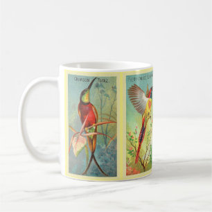 Mug Vintage 4 Illustration d'oiseaux tropicaux Crimson