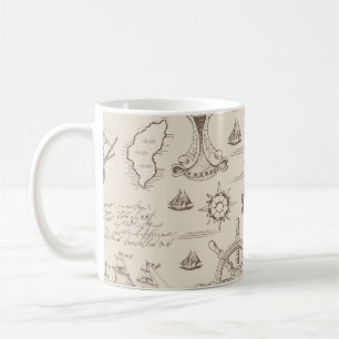 Mug Vintage abstrait sans faille motif sur le thème de