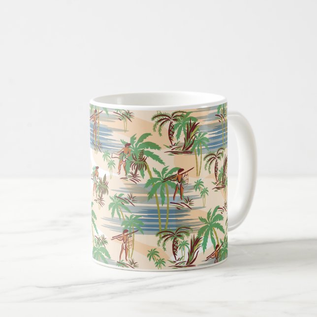 Mug Vintage Aloha Hawaii Beach Été (Devant droit)