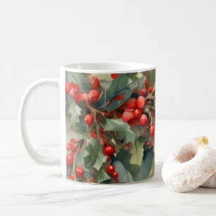 Mug Vintage aquarelle sainte baies feuilles