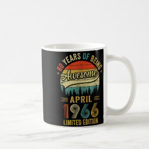 Mug Vintage avril 1966 60 ans 60e anniversaire hommes