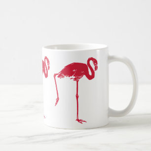 Mug Vintage Birds, un Flamant rose rose avec une jambe