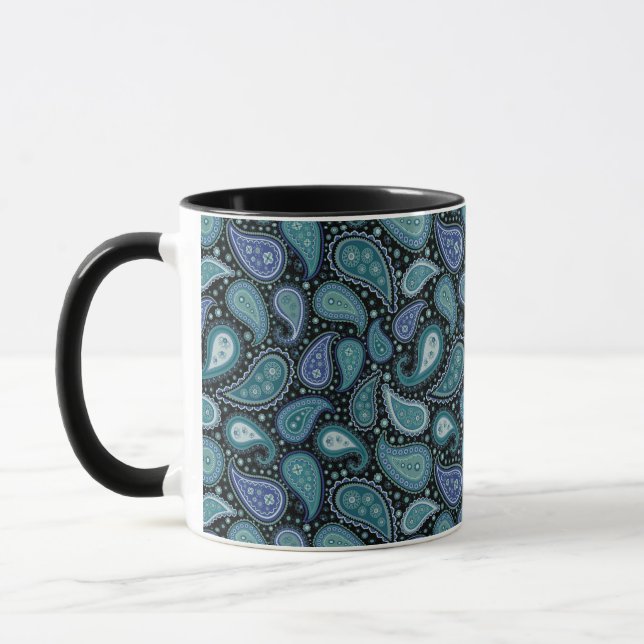 Mug Vintage Blue Turquoise Paisley (Gauche)