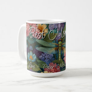Mug Vintage bohème chic floral pastel jardin libellule