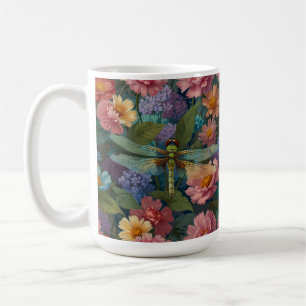 Mug Vintage bohème chic floral pastel jardin libellule
