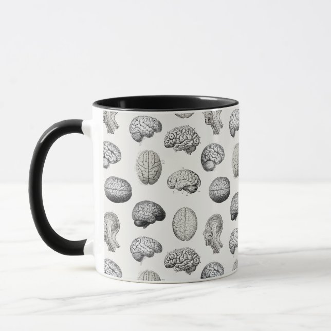 Mug Vintage Brain Anatomy Biology Illustrations (Gauche)