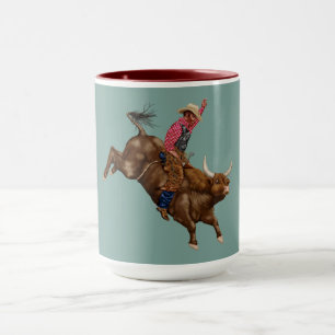 Mug Vintage bull équitation cowboy