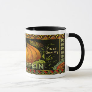 Mug Vintage Can Étiquette Art, Papillon Citrouille Vég