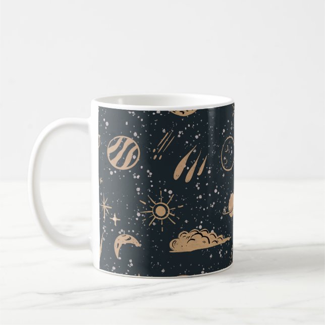 Mug Vintage Celestial Space Pattern (Gauche)