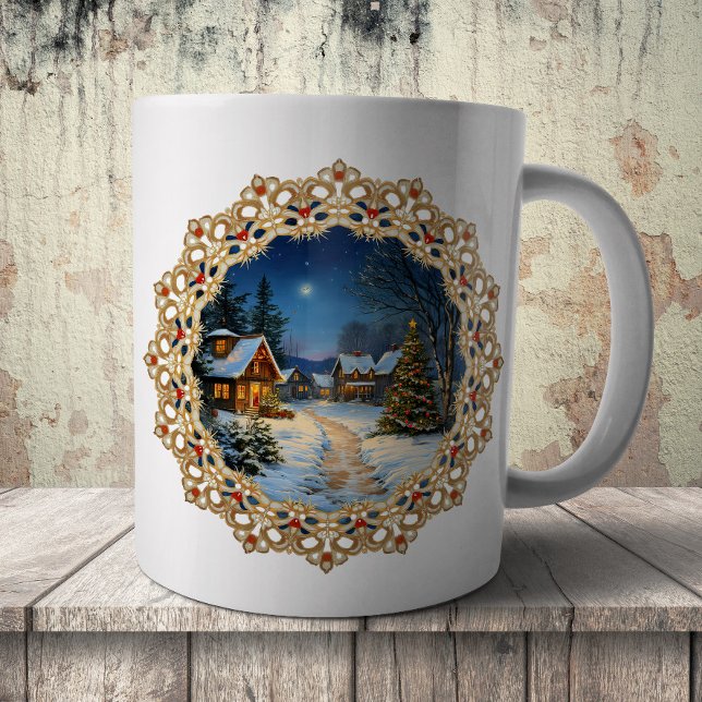 Mug Vintage Christmas Village Doily (Créateur téléchargé)