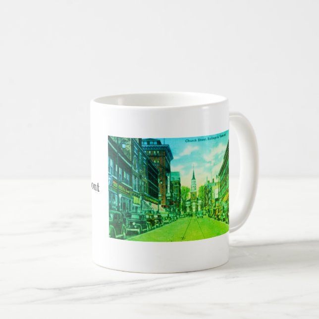 Mug Vintage Church Street, Burlington, VT (Devant droit)