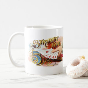 Mug Vintage Cigar Étiquette Art Flush droit avec Coeur