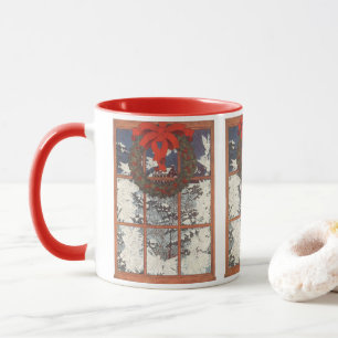 Mug Vintage couronne de Noël dans une fenêtre avec nei