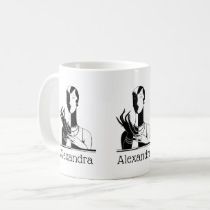 Mug Vintage Dame Art Déco Avec Des Perles Transp Black