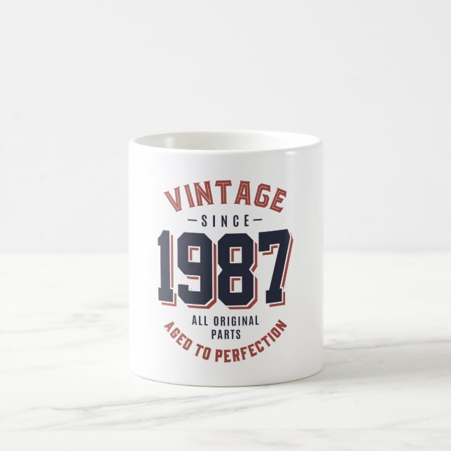 Mug Vintage depuis 1987 Cadeau d'anniversaire (Centre)