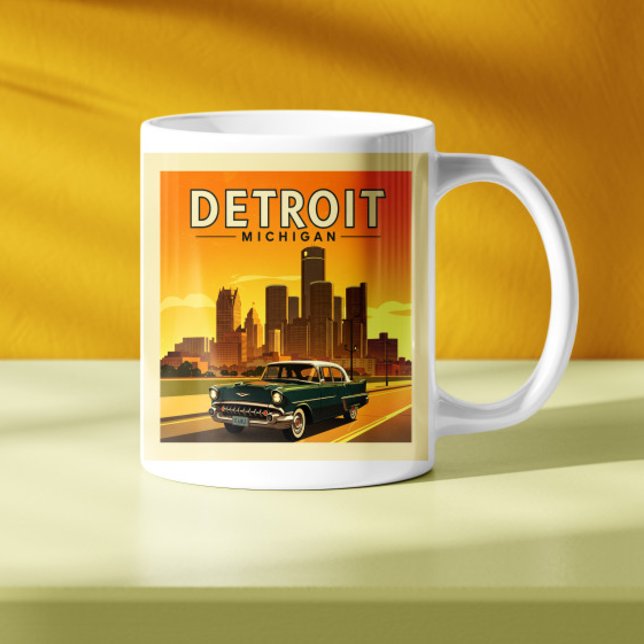 Mug Vintage Detroit Michigan (Créateur téléchargé)