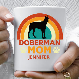 Mug Vintage Doberman Chien Maman Coucher de soleil Per