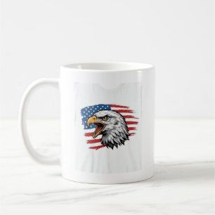 Mug Vintage Eagle Drapeau Patriote Vector Design de T-
