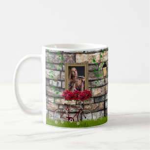 Mug Vintage Fairytale Vélo Roses cadre photo fille