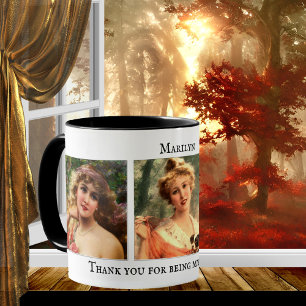 Mug Vintage femme de chambre ou votre photo-bouchon
