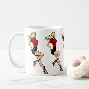 Mug Vintage fille glamour à côté, Blond Blombshell