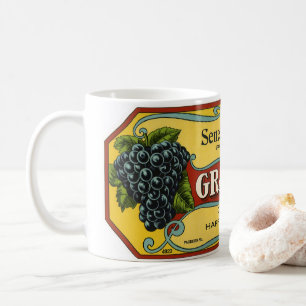 Mug Vintage Fruit Crate Art Étiquette, Seneca Lake Gra