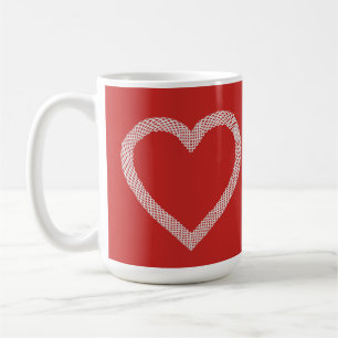 Mug Vintage Lace Heart Red Valentine's Day