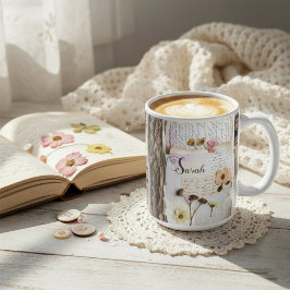 Mug Vintage Lace Pressed Flower Shabby Chic