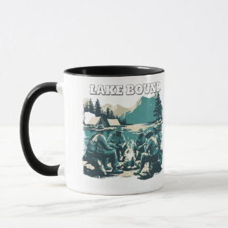 Mug Vintage Lake Bound Camping Campfire Graphic