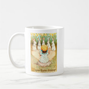 Mug Vintage lapin mignon chante avec enfant Pâques