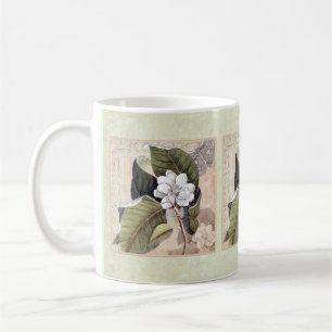 Mug Vintage Magnolia Elegant Damask Collage